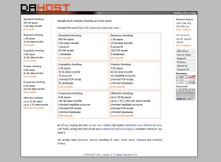 Dahost Home Page