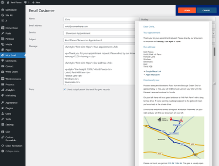 Nice Email Plugin with Resulting Email