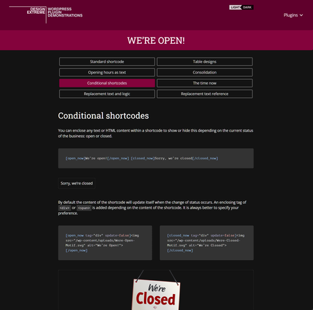 We’re Open! Conditional Display