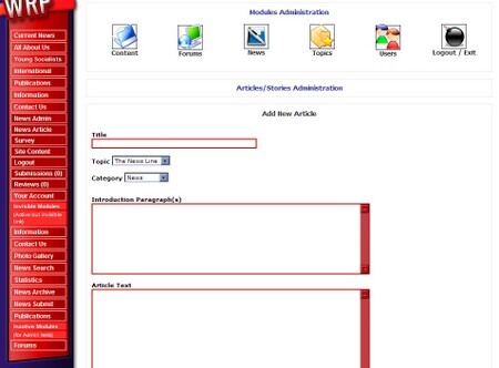New Article in PHP Nuke Administration